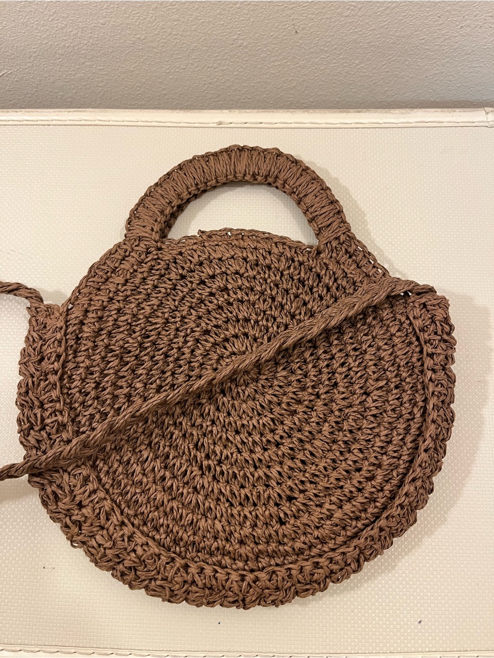 Universal Thread Woven Round Handbag - Brown
